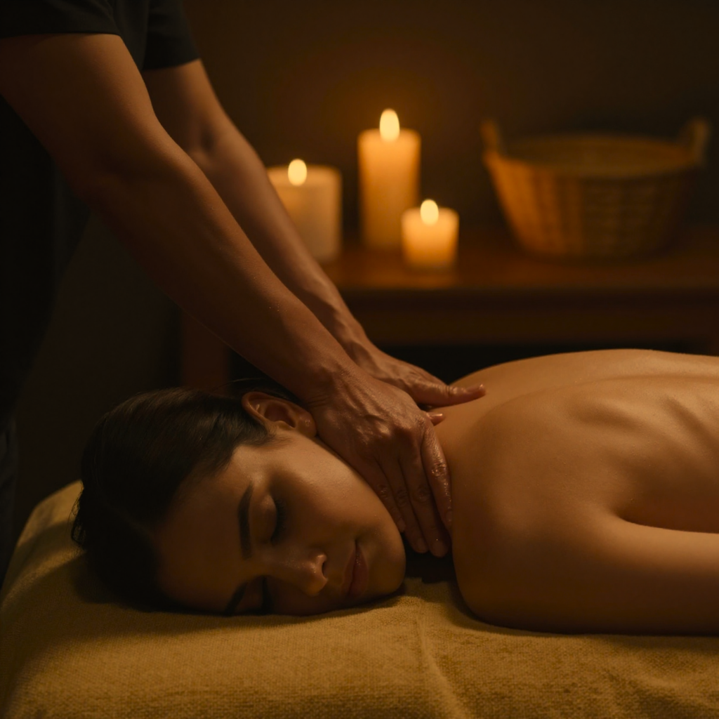 woman receiving a sensual massage